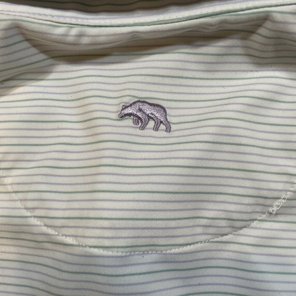 Onward Reserve Birdie Stripe Performance Polo Mirage Grey Size L - Picture 5 of 7